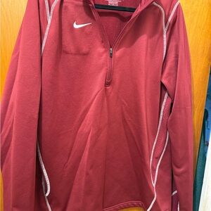 Nike Men's Burgundy Zip-Up Sweater